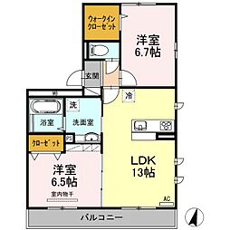 ベリランテ東雲 2LDKの間取図画像