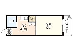 シャトー金口 1DKの間取図画像