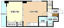 トリビュート府中本町 1LDKの間取図画像