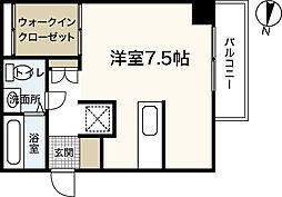 ソルヴェール舟入本町 ワンルームの間取図画像