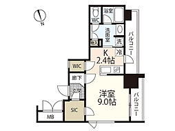ソシオ大手町T-SQUARE ワンルームの間取図画像