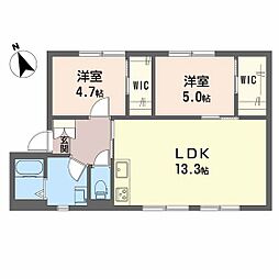 フレグランス中山東A棟 2LDKの間取図画像