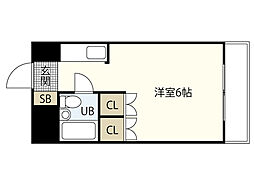 第三西林ビル ワンルームの間取図画像