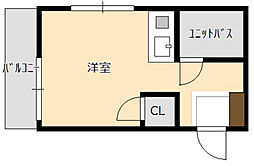 ワースビルディング南蟹屋町 ワンルームの間取図画像