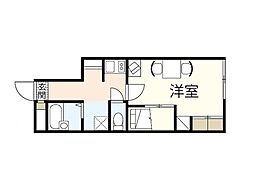 レオパレスプロシード 1Kの間取図画像
