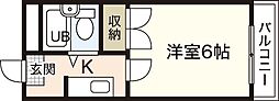ウイング五日市駅前B棟 1Kの間取図画像