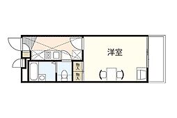 レオパレスくにたけ 1Kの間取図画像