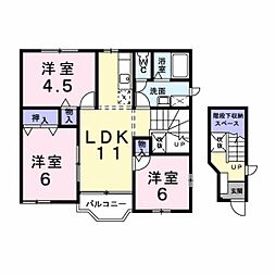 クレストール亀山 3LDKの間取図画像