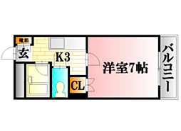 第2大内ビル 1Kの間取図画像