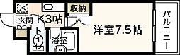 ホーネット21 1Kの間取図画像