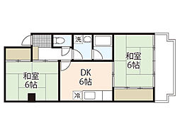 児玉ビル 2DKの間取図画像