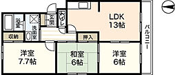 レジデンスS・H 3LDKの間取図画像