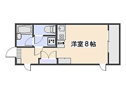 ベルクール桂 ワンルームの間取図画像