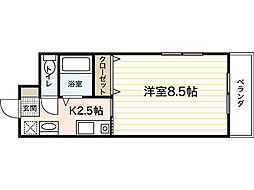 グランヴェル明和 1Kの間取図画像