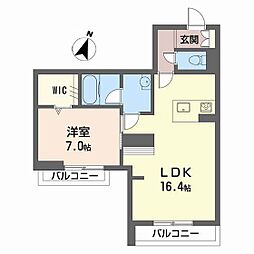 MaisonNAKAYA 1LDKの間取図画像