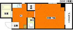 ハイツイシダ3 1Kの間取図画像