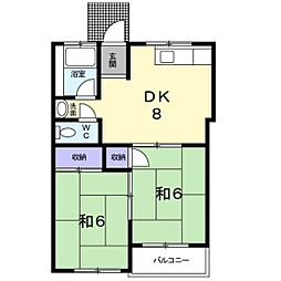 太田モカール 2DKの間取図画像