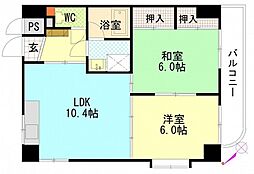 ケンゾービル 2LDKの間取図画像