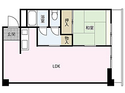 出島ビル 4階1LDKの間取り