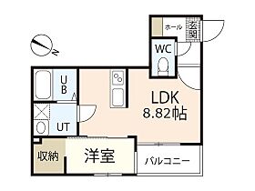 フリートフォルヴィラ古江新町B  ｜ 広島県広島市西区古江新町（賃貸アパート1LDK・2階・29.82㎡） その2