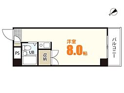 ウイングスＳＫ 3階ワンルームの間取り