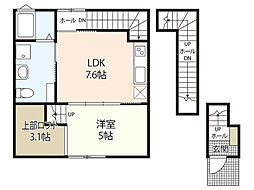 s.a.box御薗宇 3階1LDKの間取り