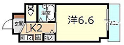 スカイハイツ中央 3階1Kの間取り