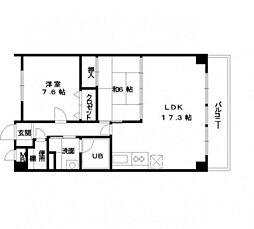 カームレスト・R 2階2LDKの間取り
