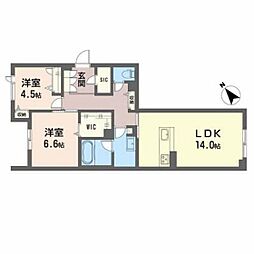 Ｃａｓａ　Ｒｅｇｉｏ　Ｍｉｓｕｊｉ 1階2LDKの間取り