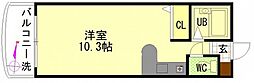 miraizu宇品 3階ワンルームの間取り