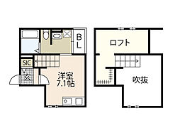 ＥＰＩＣ田方 2階ワンルームの間取り