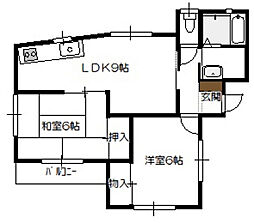 ハイム串戸 2階2DKの間取り