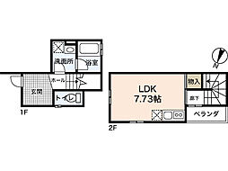プログレッソ西蟹屋 1階ワンルームの間取り
