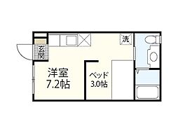 ハイドランジア草津 1階ワンルームの間取り