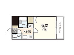 コーポワタナベ 1階1Kの間取り