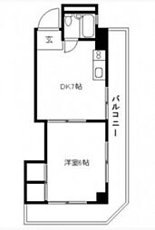 亀谷ビル 3階ワンルームの間取り