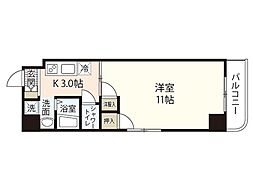 ヒロヨウビル 10階1Kの間取り