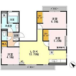 エトワール　壱番館 2階3LDKの間取り
