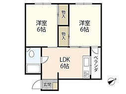 フェニックスビル 5階2DKの間取り