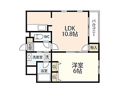 リベルテ 1階1LDKの間取り
