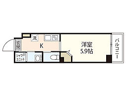 LE　DOME府中 7階1Kの間取り