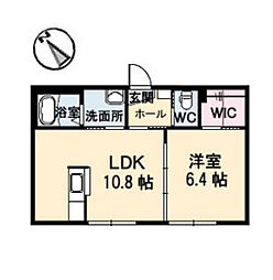 リアージュ　Ａ棟 1階1LDKの間取り
