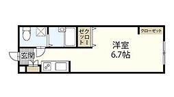 ソフィスコート吉島 2階ワンルームの間取り