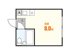 メゾン香川 2階ワンルームの間取り