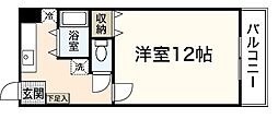 第二タウン皆賀 3階1Kの間取り