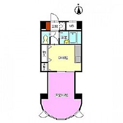 第2ホウライツルハウス 2階1DKの間取り