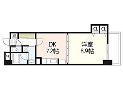 アーバンライフ白島 2階1DKの間取り