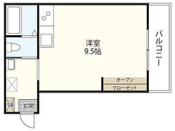 ソア長束 3階ワンルームの間取り