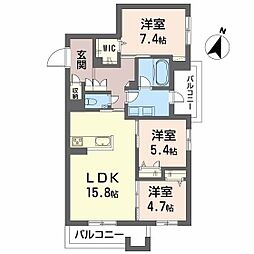 Balloonflower South 2LDKの間取図画像