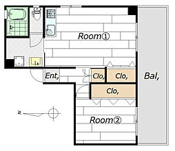 ANNEX AYAME 2階1LDKの間取り